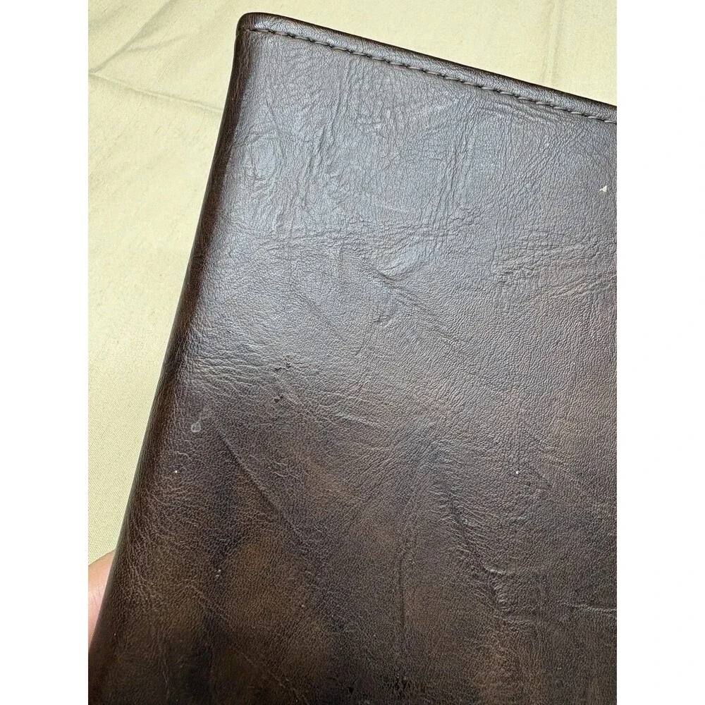 Vintage Hazel USA Leather Padfolio Brown Portfolio Gold Corners Junior Legal